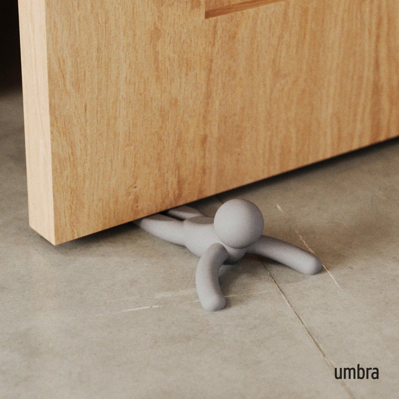 Umbra Buddy Door Stop, Heavy-Duty and Flexible, Soft-Touch Finish, Protects Your Floors, Grey, 2-Pack - Image 2